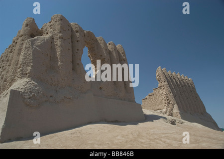 Blick auf Igit Kiz Kala (Kyz Kale) Festung aus dem 6. Jahrhundert n. Chr., Merv, Mary Turkmenistan Stockfoto