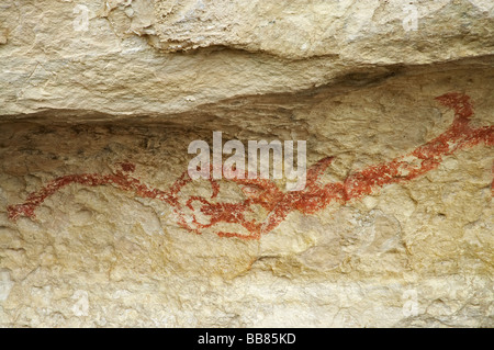 Takiroa Rock Art Site vom State Highway 83 in der Nähe von Duntroon Waitaki Valley North Otago Neuseeland Südinsel Stockfoto