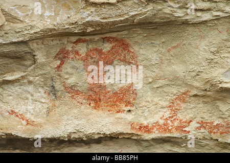 Takiroa Rock Art Site vom State Highway 83 in der Nähe von Duntroon Waitaki Valley North Otago Neuseeland Südinsel Stockfoto