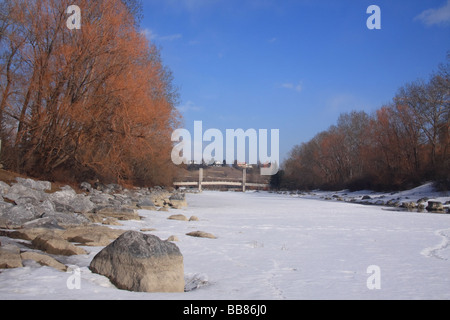 Prince es Island Park im Winter, Calgary, Alberta Stockfoto