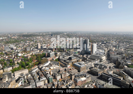 Der Frankfurter Skyline vom Maintower anzeigen Plattform, Frankfurt/Main, Hessen, Deutschland, Europa aus gesehen Stockfoto