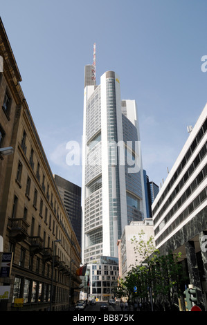 Commerzbank-Gebäude, entworfen von dem Architekten Sir Norman Foster, banking Viertel, Frankfurt am Main, Hessen, Deutschland, Europa Stockfoto