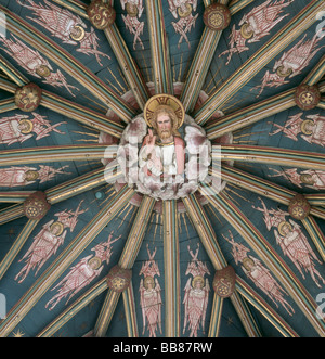 Ely Kathedrale Blick ins Octagon und Laterne mit Christ in der Majestät in zentralen Chef Stockfoto