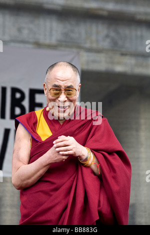 Dalai Lama, Tibet Solidaritätskundgebung, möglicherweise 2008, Berlin, Deutschland Stockfoto