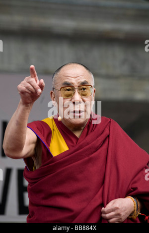 Dalai Lama, Tibet Solidaritätskundgebung, möglicherweise 2008, Berlin, Deutschland Stockfoto