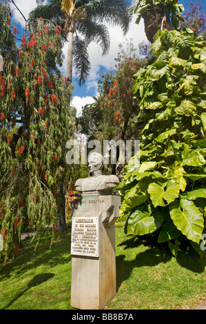 Denkmal für Simon Bolivar in Jardim Municipal Gardens, Funchal, Madeira, Portugal Stockfoto