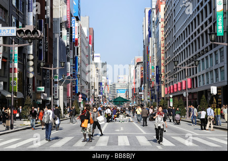 Einkaufsstraße in der Ginza Bezirk, Tokio, Japan, Asien Stockfoto