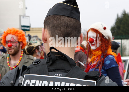 Anti-Nato-Demonstration in Straßburg Frankreich Stockfoto