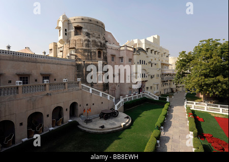 Ehemaligen Wüste Festung verwendet heute als Hotel "Schloss Mandawa", Mandawa, Shekhawati Region, Rajasthan, Nord-Indien, Südasien Stockfoto