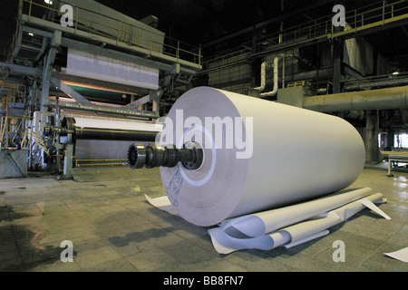 Papier- und Zellstoffindustrie Mühle Pflanze - Rollen aus Pappe Stockfoto