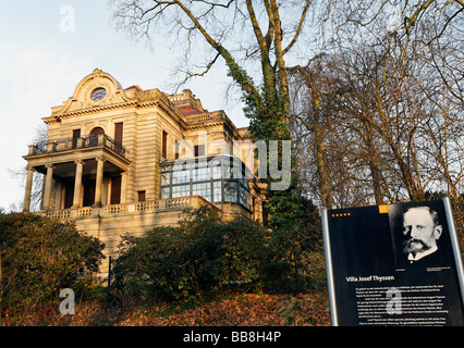 Historische Villa Josef Thyssen, Thyssen Park, Mülheim an der Ruhr, Nordrhein-Westfalen, Deutschland, Europa Stockfoto