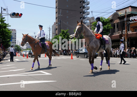 Japanische montiert Polizei auf Pflicht, Iwakura, Kyoto, Japan, Asien Stockfoto