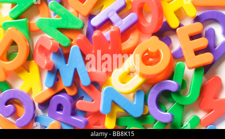 Buchstaben, Buchstaben, mehrfarbig Stockfoto
