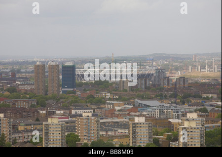 LONDON OLYMPICS 2012 The London Olympic Stadium in Stratford East Londo im Bau Stockfoto