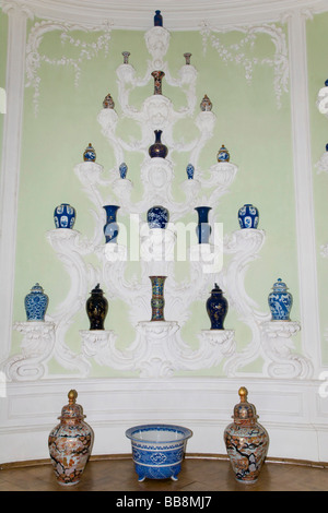 Ovale Porzellan Kabinett, Rundales Pils, Rundale Palace Museum, Bauska, Lettland Stockfoto