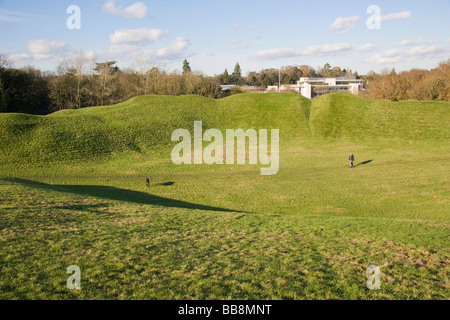 Römisches Amphitheater, The Bull Ring, Cirencester, Cotswolds, Gloucestershire, England, Vereinigtes Königreich Stockfoto