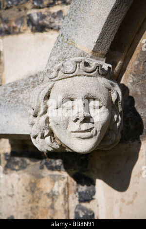 Gesicht Maske, Waltham Abbey Church, Essex, England, Vereinigtes Königreich Stockfoto