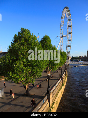 Das London Eye South Bank. London, England, Vereinigtes Königreich. Stockfoto