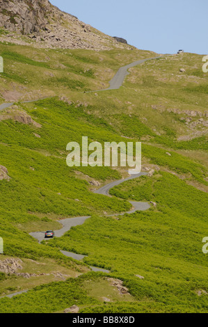 Hardknott Pass im englischen Lake District. Stockfoto