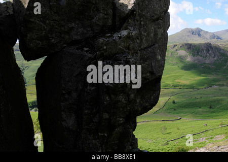 Hardknott Pass und römischen Festung im englischen Lake District. Stockfoto