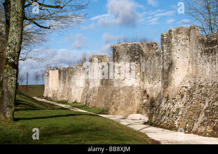 Alte Stadtmauer obere Provins Seine et Marne, Frankreich Stockfoto