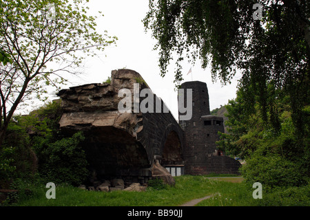 Die Website der die berühmte Brücke von Remagen über den Rhein bei Remagen in Deutschland Stockfoto