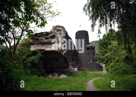 Die Website der die berühmte Brücke von Remagen über den Rhein bei Remagen in Deutschland Stockfoto