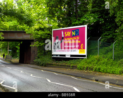 EU-Billboard British National Party Stockfoto