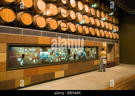 Interaktive Anzeige in das National Wine Centre of Australia.  Adelaide, South Australia, Australien Stockfoto