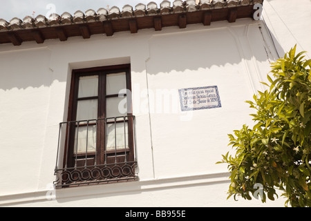 Geburtsort des Dichters Federico Garcia Lorca 1898 bis 1936 in Fuente Vaqueros, Provinz Granada, Spanien. Stockfoto
