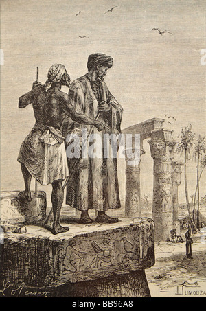 Ibn Battuta in Ägypten. Ibn Battuta, Marokkaner, Reisender und Gelehrter, geboren 1304 in Tanger, starb in Marokko um 1368 oder 1369. Stockfoto