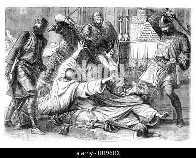 Die Ermordung von Thomas Becket in Canterbury Kathedrale 1170 n. Chr. Stockfoto