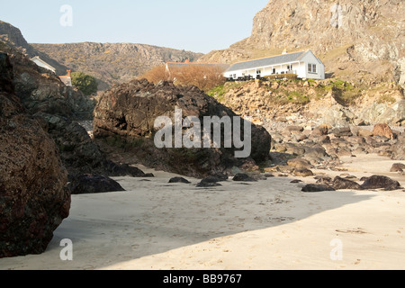 Ein Strandcafé, Cornwall, UK. Stockfoto