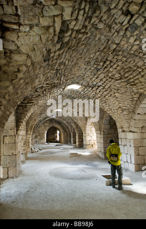 Krak des Chevaliers Qal Al ich n eine Kreuzfahrer-Festung und eines der besten erhaltenen mittelalterlichen militärischen Burgen in der Welt Stockfoto