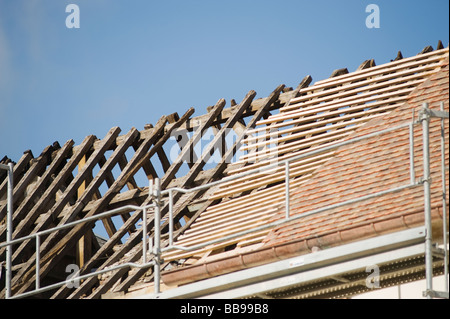 Mittelalterliche Gebäude Restaurierung Laon Picardie Frankreich Stockfoto