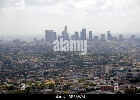 Blick auf Los Angeles und Smog von Griffith Observatory Los Angeles Kalifornien USA Stockfoto