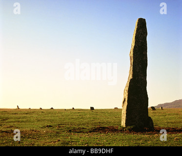 Merrivale Menhir und Stone Circle Dartmoor Devon England 1990er Jahre Circa 1995 UK HOMER SYKES Stockfoto