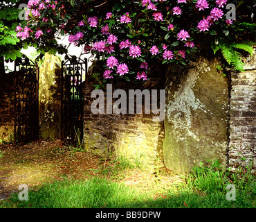 Ysbyty Cynfyn Stone Circle St. John the Baptist Church Ysbyty Cynfyn Church No Devils Bridge Ceredigion Wales HOMER SYKES Stockfoto