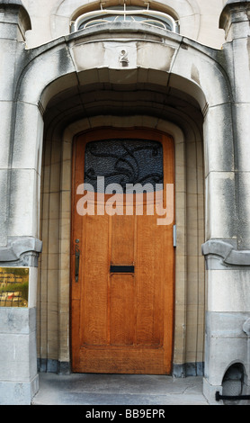 Jugendstil-Tür in Brüssel Stockfoto