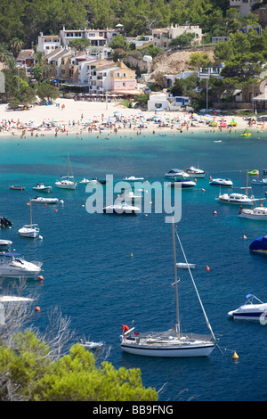 Cala Vedella Balearen Ibiza Spanien Stockfoto