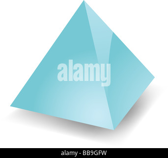 Leer leer glänzende Pyramide Form 3D-Illustration Stockfoto