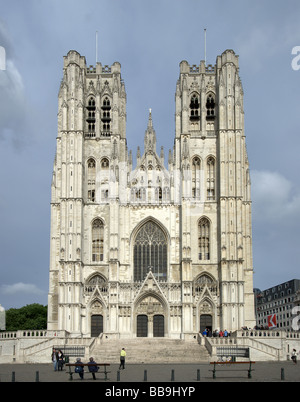 Die St. Michael und St. Gudula Kathedrale in Brüssel, Belgien. Stockfoto