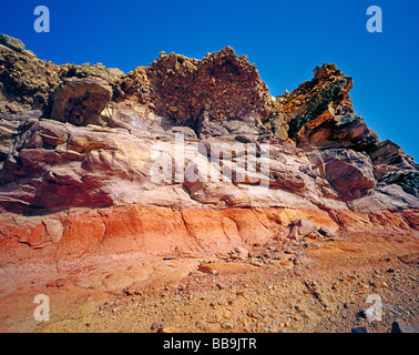 Colouful Rock Formation Farbige Felsformation in Maskat Maskat Quantab Oman Stockfoto