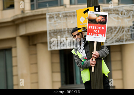 Gaza protestieren Birmingham 2009 Protest über Israels Invasion des Gazastreifens im November 2008 Stockfoto