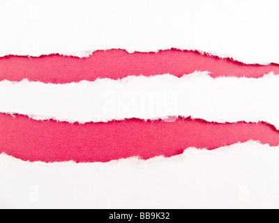 Papier einreißen, Papier zerrissen. Textur von zerrissenem Papier. Stockfoto