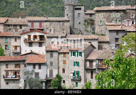 Die Mountain Village von Marie-Sur-Tinée in den Alpes-Maritimes, Frankreich Stockfoto