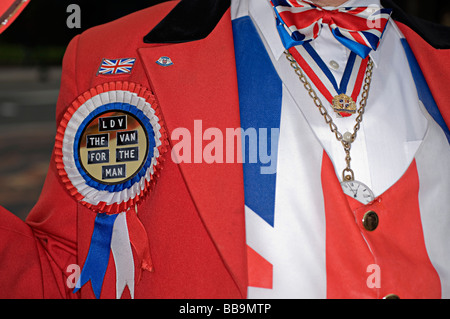 Das traditionelle Symbol des englischen Patriotismus John Bull richtiger Name Ray Eagan bei der Unite Rallye Birmingham England UK Stockfoto
