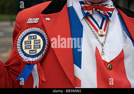Das traditionelle Symbol des englischen Patriotismus John Bull richtiger Name Ray Eagan bei der Unite Rallye Birmingham England UK Stockfoto