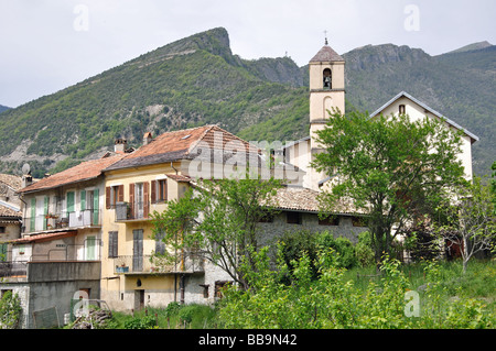 Das Dorf von Marie Sur Tinée in den Alpes-Maritimes, Frankreich Stockfoto