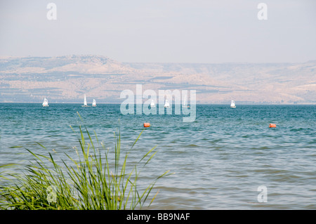 Israel-Segelboote am See Genezareth Mai 2009 Stockfoto